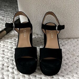 March Fisher Black Low Platform Heels